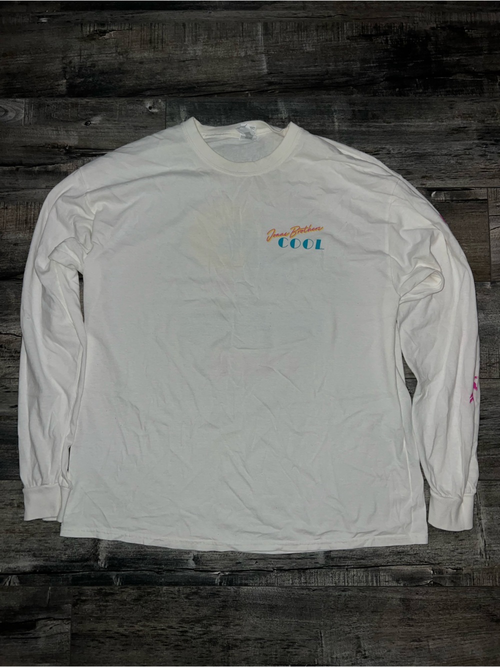 White Jonas Brothers Cool long sleeve tee